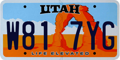UT license plate W817YG