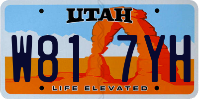UT license plate W817YH
