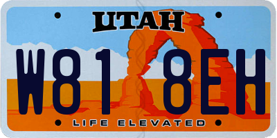 UT license plate W818EH