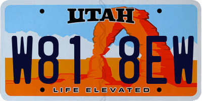 UT license plate W818EW
