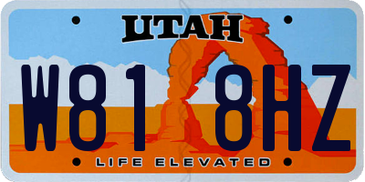 UT license plate W818HZ