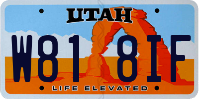 UT license plate W818IF