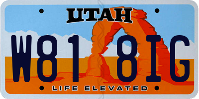 UT license plate W818IG