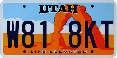 UT license plate W818KT