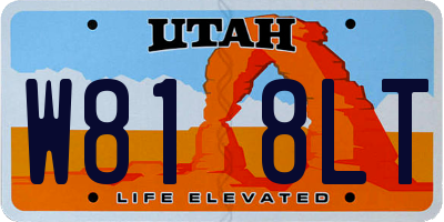 UT license plate W818LT