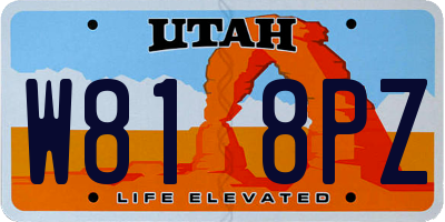 UT license plate W818PZ