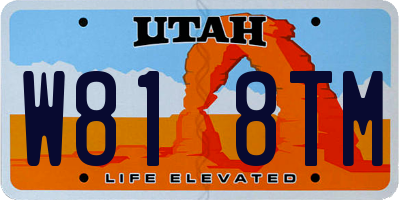 UT license plate W818TM