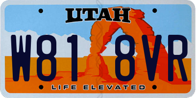 UT license plate W818VR