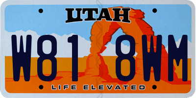 UT license plate W818WM