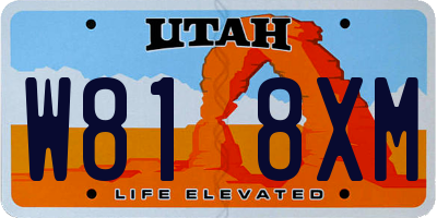 UT license plate W818XM