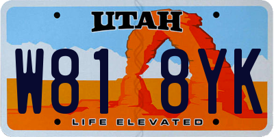 UT license plate W818YK
