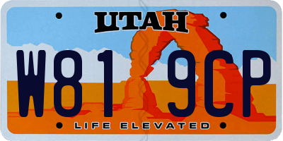 UT license plate W819CP