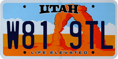 UT license plate W819TL