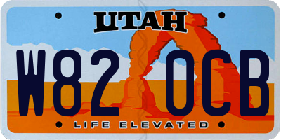 UT license plate W820CB