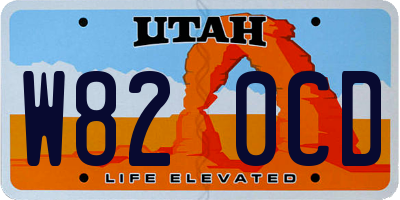 UT license plate W820CD