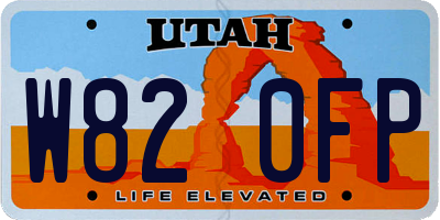 UT license plate W820FP