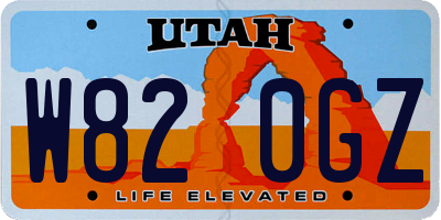 UT license plate W820GZ