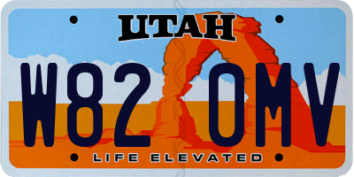 UT license plate W820MV