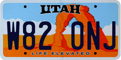 UT license plate W820NJ