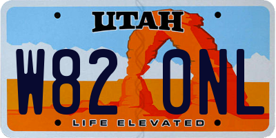 UT license plate W820NL