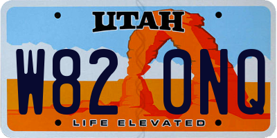 UT license plate W820NQ