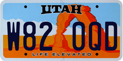 UT license plate W820QD