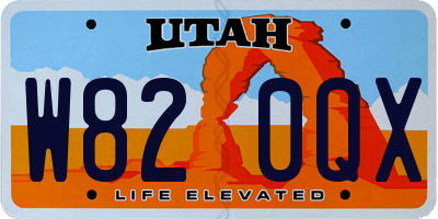 UT license plate W820QX