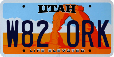 UT license plate W820RK
