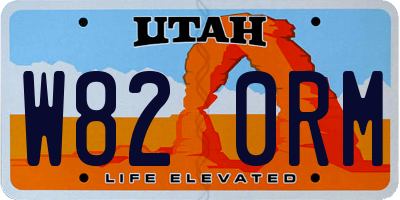 UT license plate W820RM