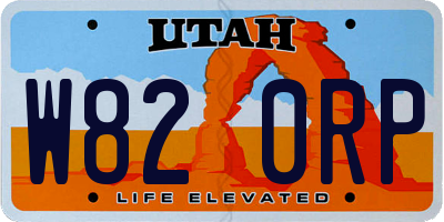 UT license plate W820RP