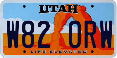 UT license plate W820RW