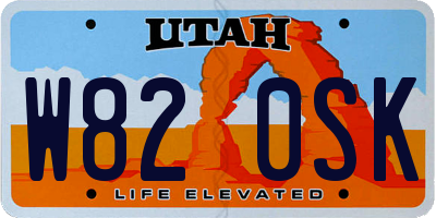 UT license plate W820SK