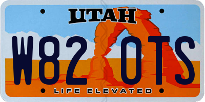 UT license plate W820TS