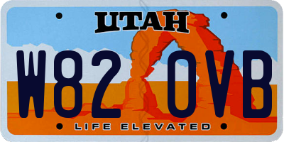 UT license plate W820VB