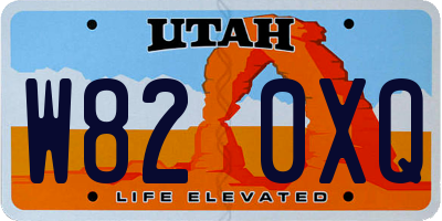 UT license plate W820XQ