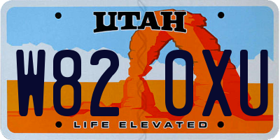 UT license plate W820XU