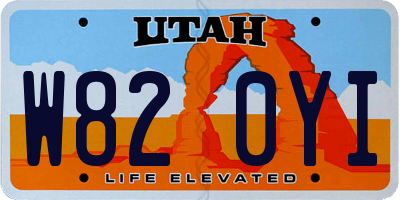 UT license plate W820YI