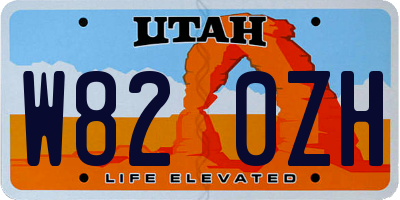 UT license plate W820ZH