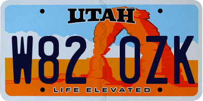 UT license plate W820ZK