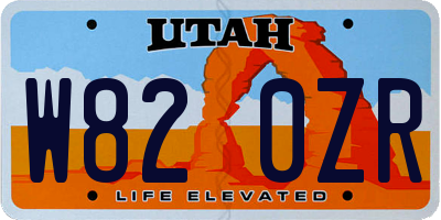 UT license plate W820ZR