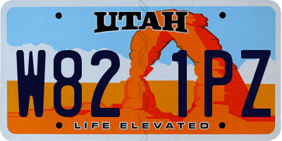 UT license plate W821PZ