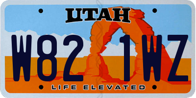 UT license plate W821WZ