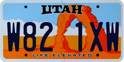 UT license plate W821XW