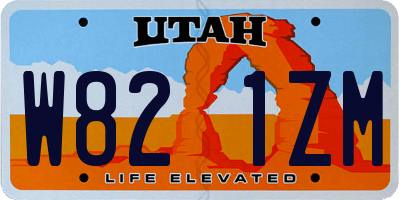 UT license plate W821ZM