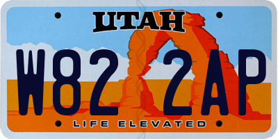 UT license plate W822AP