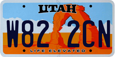 UT license plate W822CN