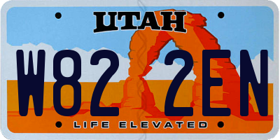 UT license plate W822EN