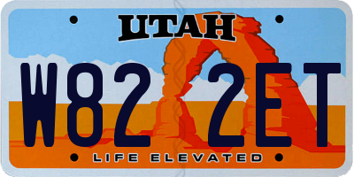 UT license plate W822ET