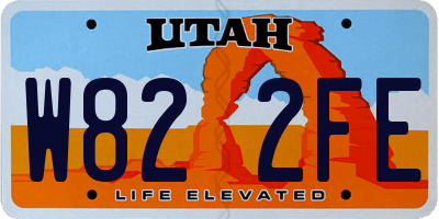 UT license plate W822FE