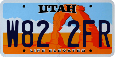 UT license plate W822FR